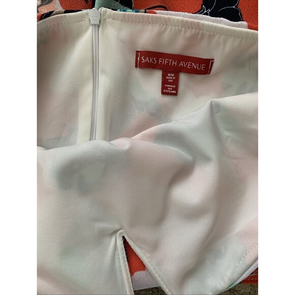 Saks‎ Fifth Avenue Floral Romper White Multi Color Medium - Picture 6 of 6